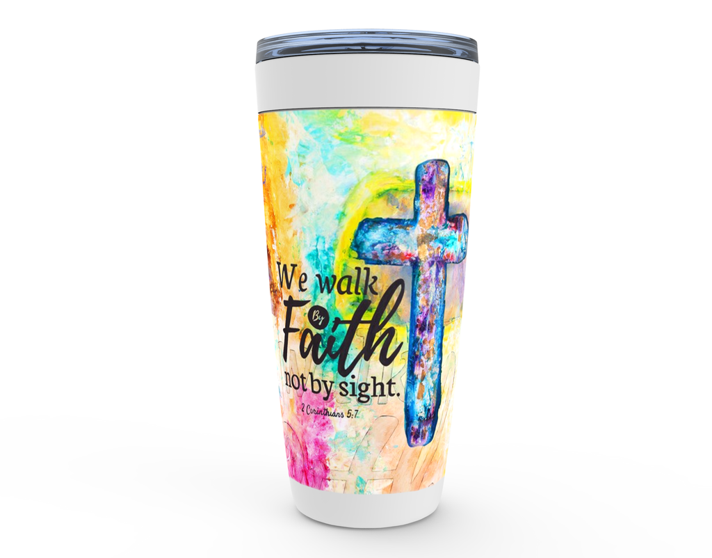 WALK BY FAITH Stainless Steel Tumbler - ivanguaderramaonlinestores