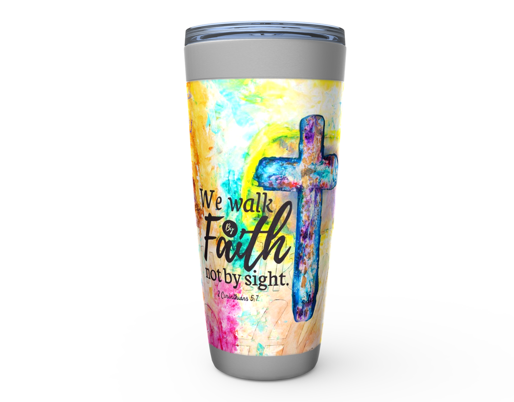 WALK BY FAITH Stainless Steel Tumbler - ivanguaderramaonlinestores